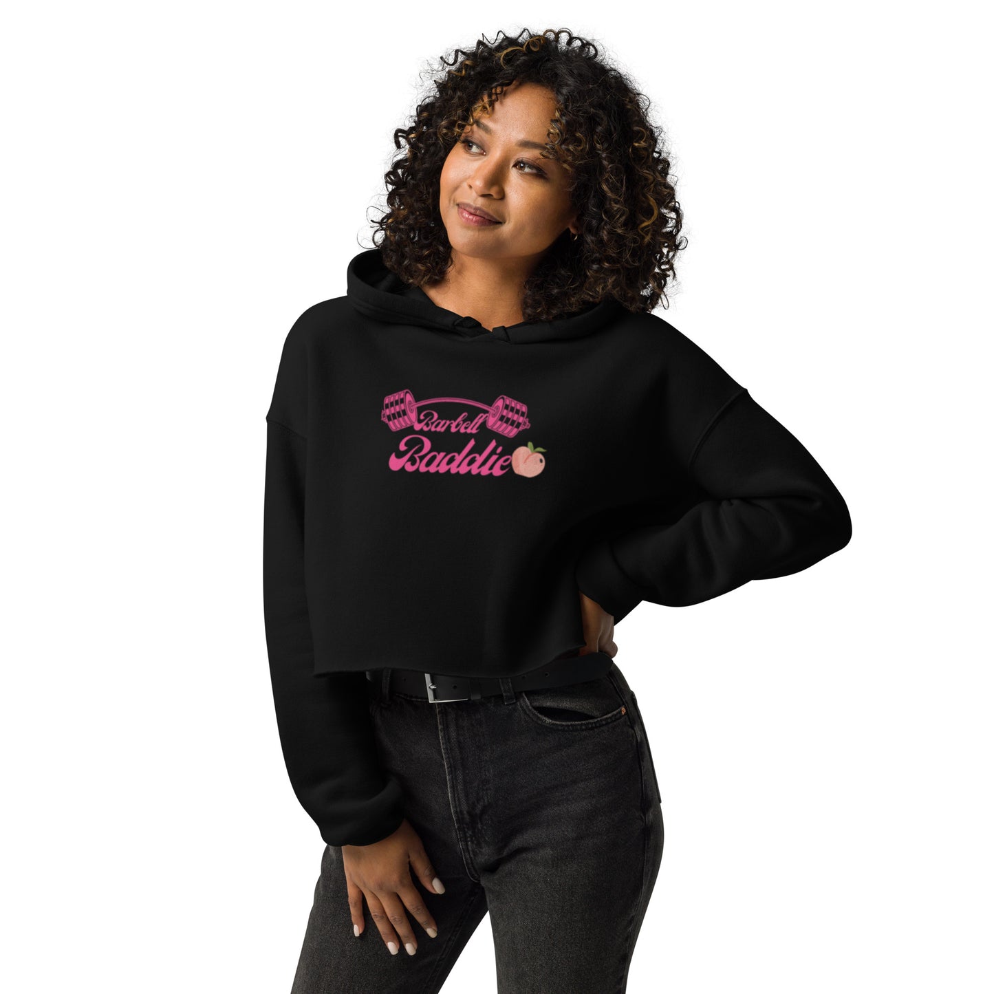 Barbell Baddie Crop Hoodie